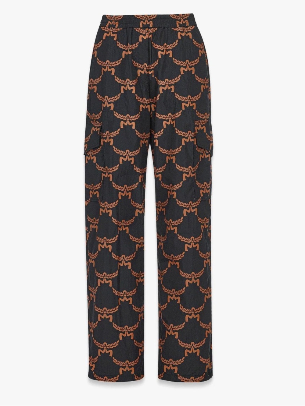 MCM Lauretos Monogram Pants in Black Gold ECONYLON NWT Small S 4 6 27X32